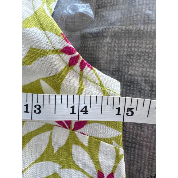 ModCloth Love Of Buttons Sleeveless Linen Top Green Floral Womens Sz XXS NWT - Picture 7 of 9